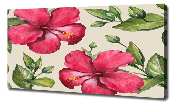 Print pe canvas hibiscus roz
