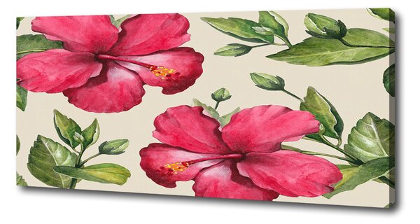 Print pe canvas hibiscus roz