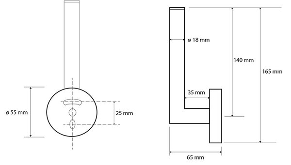 Suport de hârtie igienică SAPHO XB701 X-Round rezervă, negru