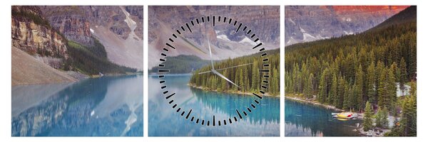 Tablou - Peisaj montan din Canada (cu ceas) (90x30 cm)
