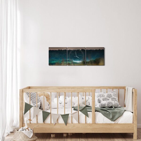 Tablou - Peisaj de munte (cu ceas) (90x30 cm)