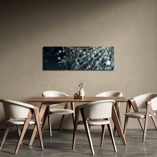 Tablou - Floare cu pânză de pâianjen (cu ceas) (90x30 cm)