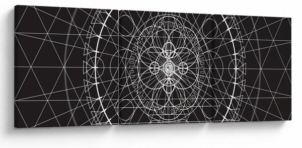 Tablou - Abstracție cu ceas (cu ceas) (90x30 cm)