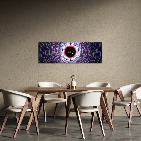 Tablou cercul abstact (cu ceas) (90x30 cm)
