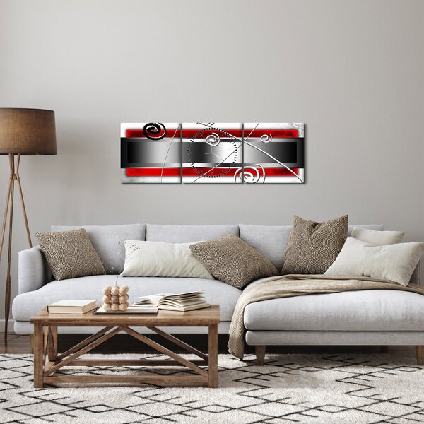 Tablou abstract (cu ceas) (90x30 cm)