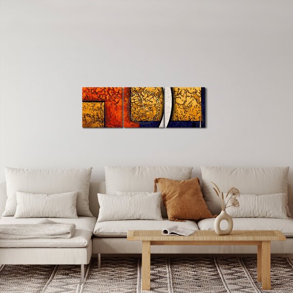 Tablou abstract (cu ceas) (90x30 cm)