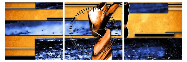 Tablou picturii abstracte (cu ceas) (90x30 cm)