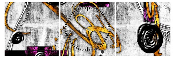 Tablou abstracției (cu ceas) (90x30 cm)