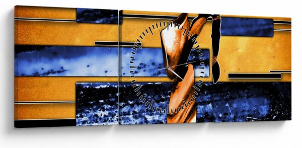 Tablou picturii abstracte (cu ceas) (90x30 cm)