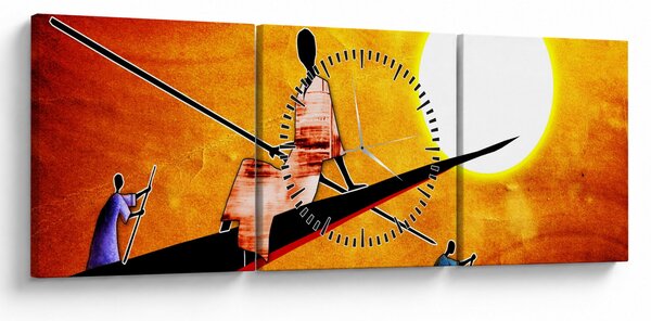 Tablou picturii epochale străveche (cu ceas) (90x30 cm)