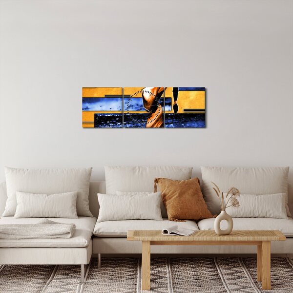 Tablou picturii abstracte (cu ceas) (90x30 cm)