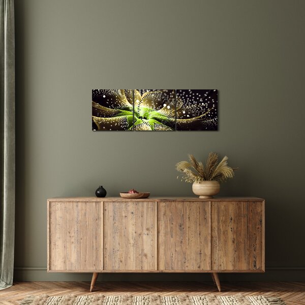 Tablou - Detaliu florii (cu ceas) (90x30 cm)