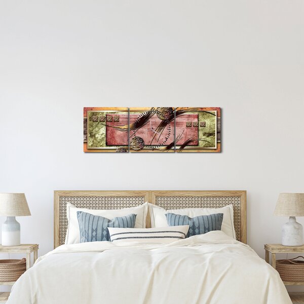 Tablou abstract (cu ceas) (90x30 cm)