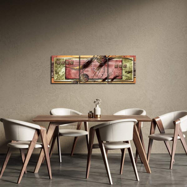 Tablou abstract (cu ceas) (90x30 cm)