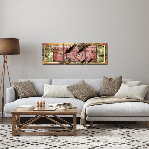 Tablou abstract (cu ceas) (90x30 cm)