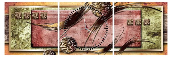 Tablou abstract (cu ceas) (90x30 cm)