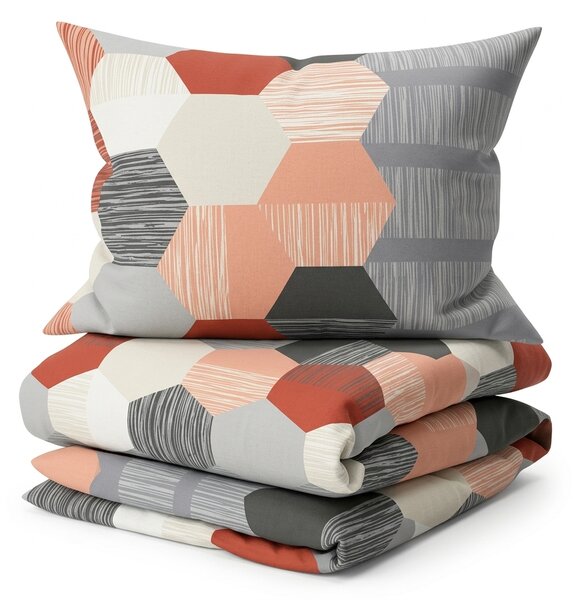 Lenjerie de pat din bumbac Renforcé HONEY COMB gri Dimensiunile lenjeriei: 70 x 90 cm | 140 x 200 cm