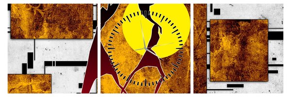 Tablou cu pictură epochală străveche (cu ceas) (90x30 cm)