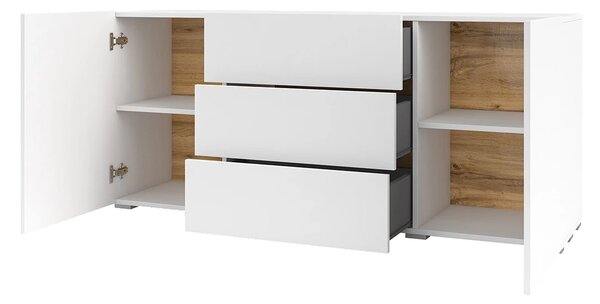 Comodă Avernic Typ 26 (alb + stejar wotan). Promo -14%. 1042052