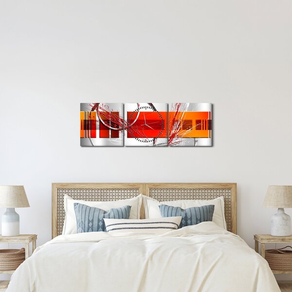 Tablou abstract (cu ceas) (90x30 cm)