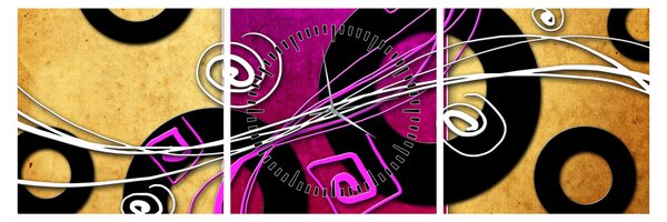 Tablou abstracției (cu ceas) (90x30 cm)