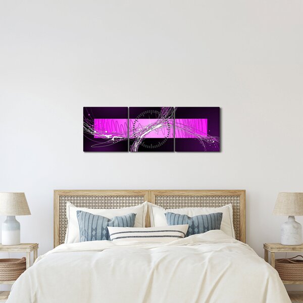 Tablou abstract (cu ceas) (90x30 cm)