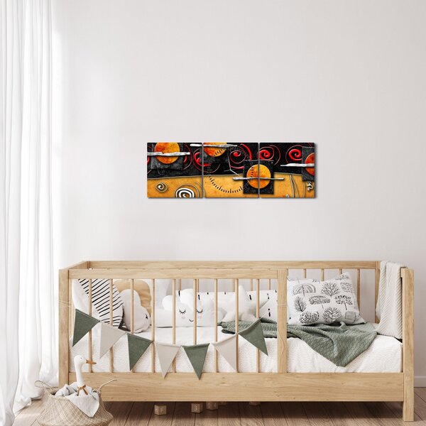 Tablou abstacției - Panete (cu ceas) (90x30 cm)