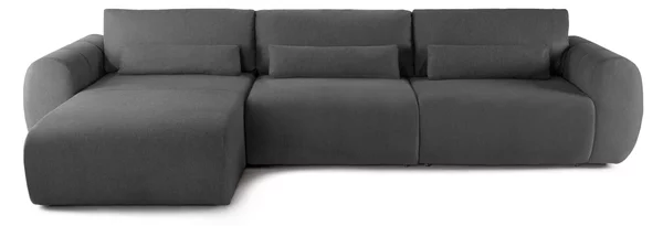 Colțar Extensibil VERSA, cu 2 lăzi depozitare, șezlong interschimbabil, 357x190x87 cm, Stanga / Gri-Grafit-Loft