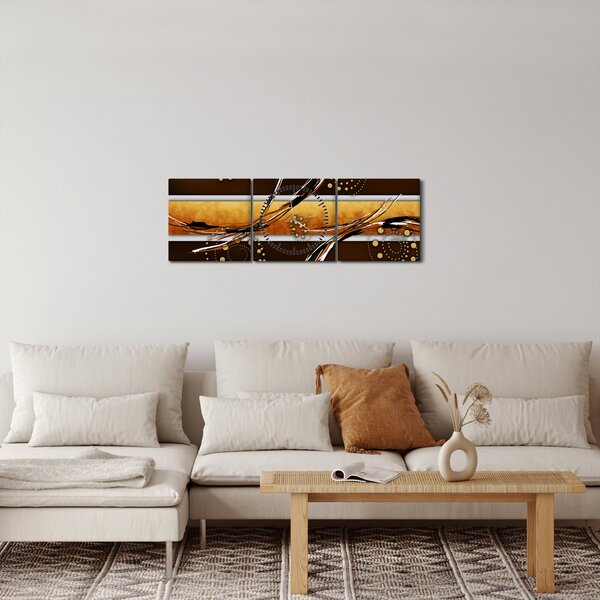 Tablou abstracției - Fluturi (cu ceas) (90x30 cm)