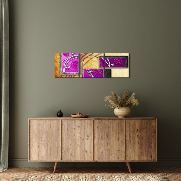 Tablou abstracție (cu ceas) (90x30 cm)