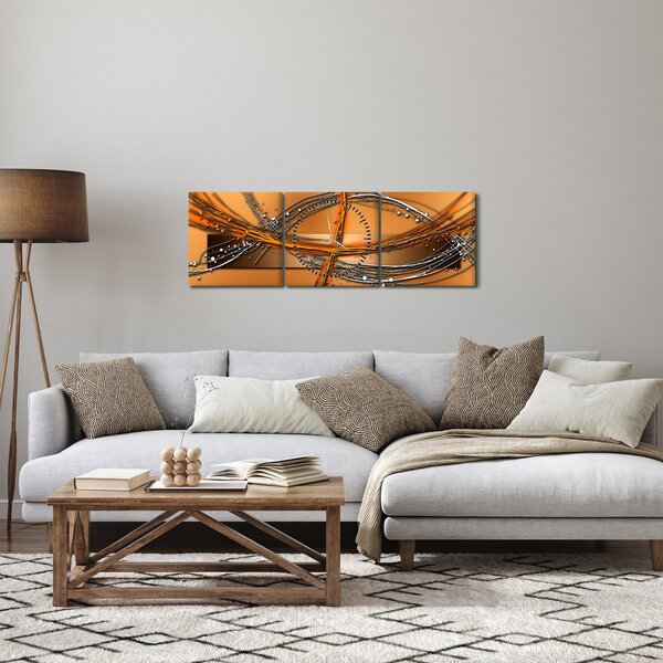 Tablou abstact (cu ceas) (90x30 cm)