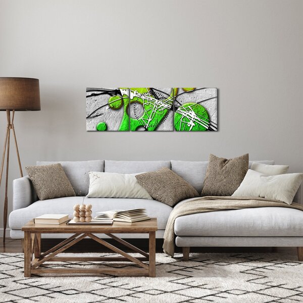 Tablou abstract (cu ceas) (90x30 cm)