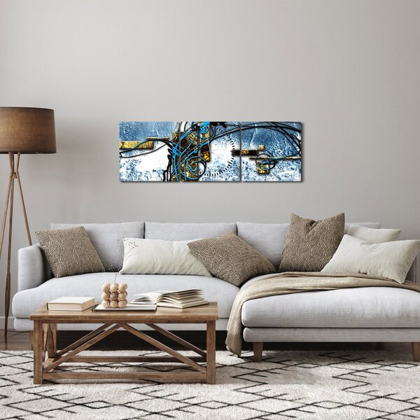 Tablou abstract (cu ceas) (90x30 cm)