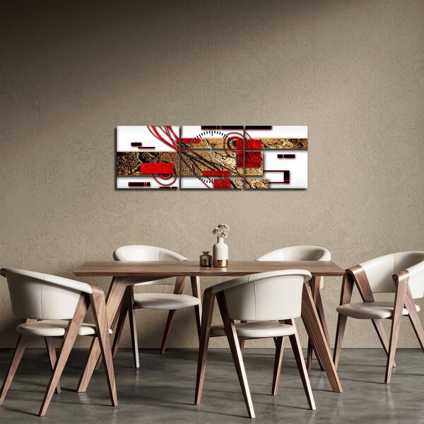 Tablou cu abstracție (cu ceas) (90x30 cm)