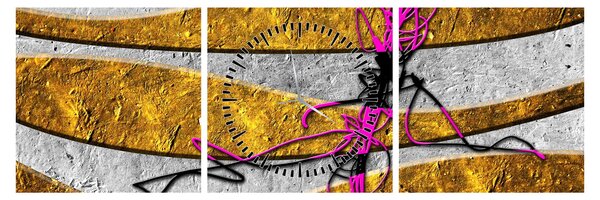 Tablou cu abstracție (cu ceas) (90x30 cm)