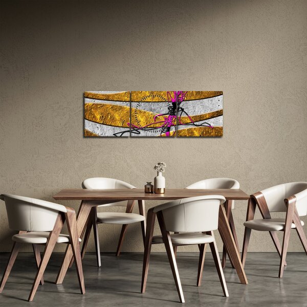 Tablou cu abstracție (cu ceas) (90x30 cm)