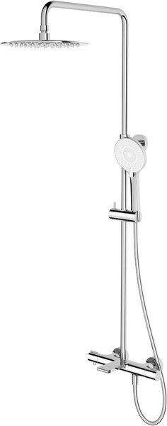 Cersanit Virgo set cadă și duș perete cu termostat cu duș de ploaie crom S951-862