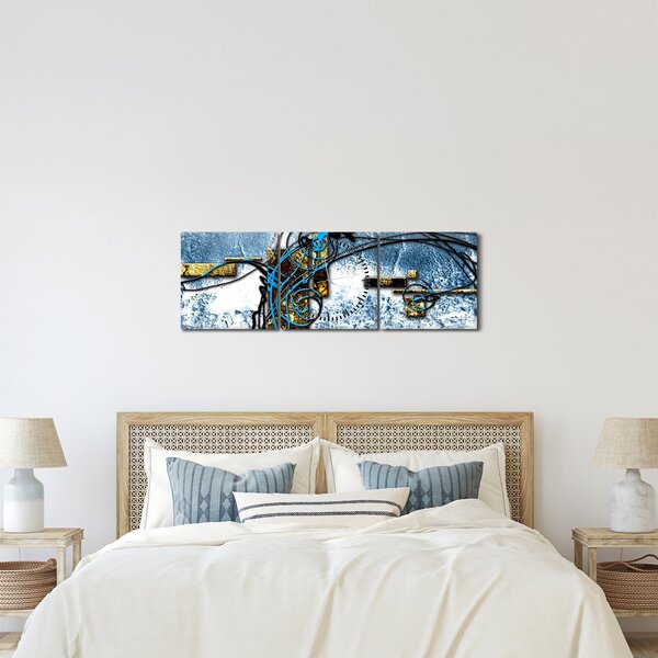 Tablou abstract (cu ceas) (90x30 cm)