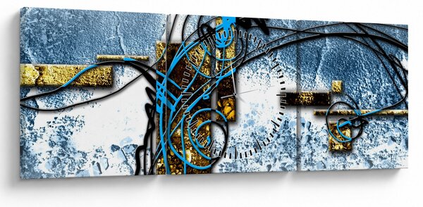 Tablou abstract (cu ceas) (90x30 cm)