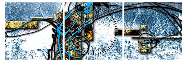Tablou abstract (cu ceas) (90x30 cm)