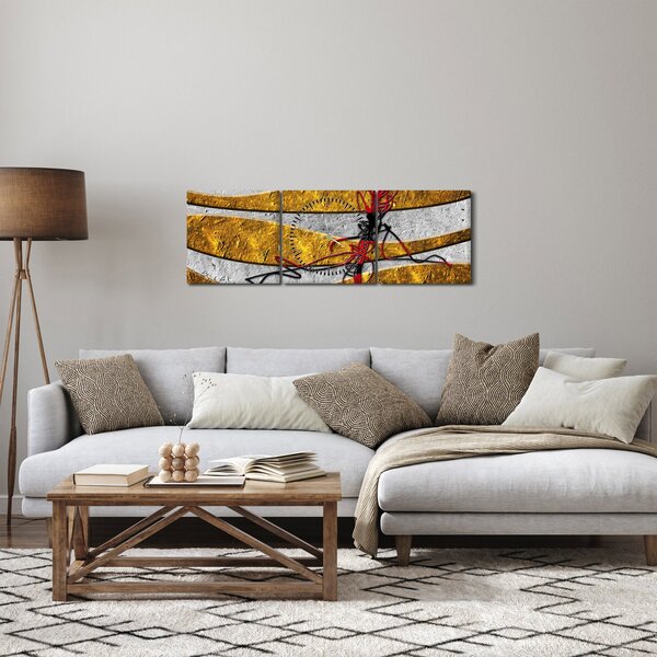 Tablou abstract (cu ceas) (90x30 cm)