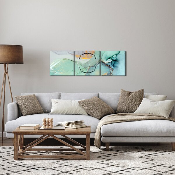 Tablou abstract (cu ceas) (90x30 cm)