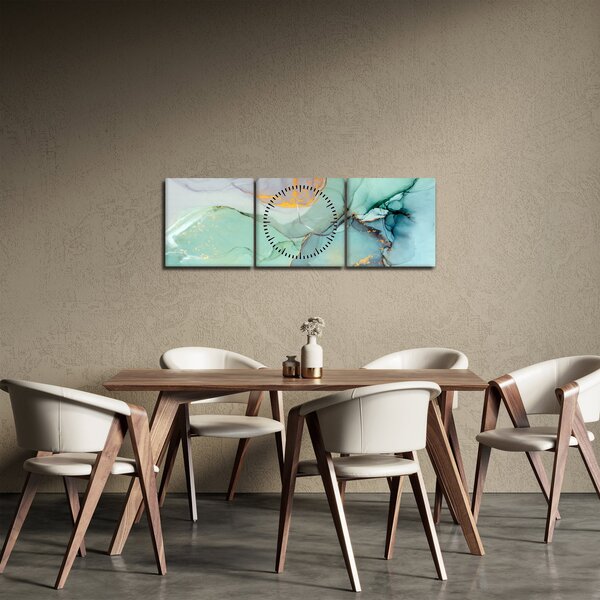 Tablou abstract (cu ceas) (90x30 cm)