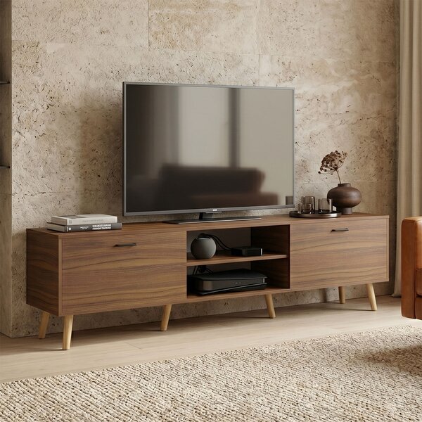 Comoda TV Goryna, culoare nuc, 180 x 35 x 48.6 cm