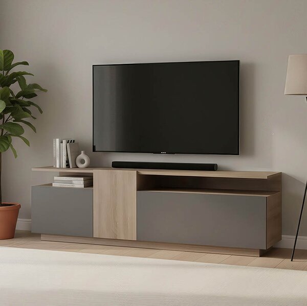 Comoda TV Vendora, culoare sonoma-antracit, 150 x 29.5 x 46.3 cm