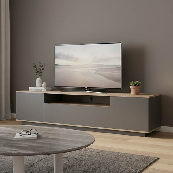 Comoda TV Winary, culoare sonoma-antracit, 180 x 44.5 x 44.5 cm