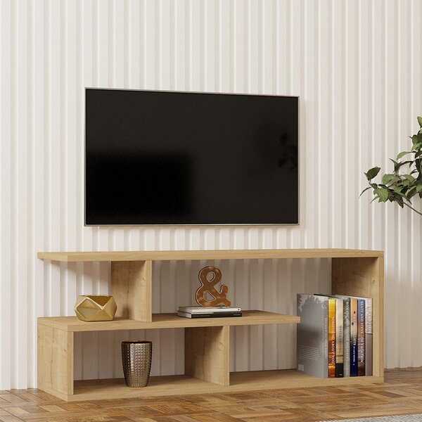 Comoda TV Waldor, din melamina, culoare naturala, 100 x 29.5 x 40 cm