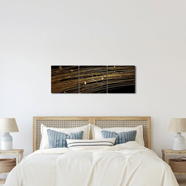 Tablou abstrat (cu ceas) (90x30 cm)