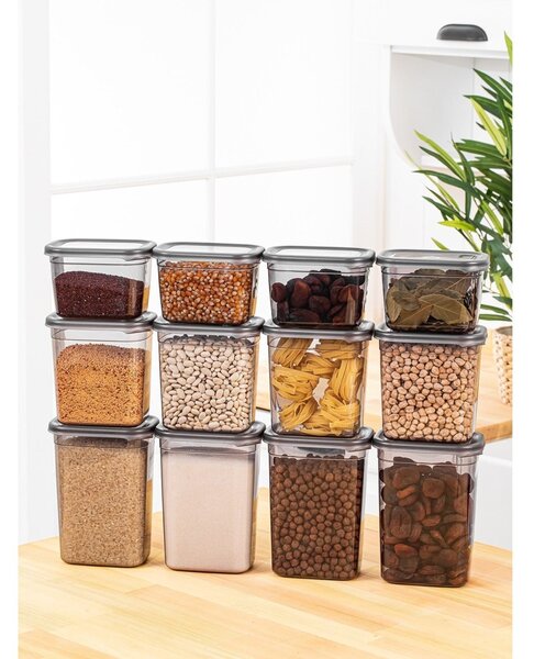 Set 12 recipiente alimentare , UnicUtil, Premium Stylish, Antracit