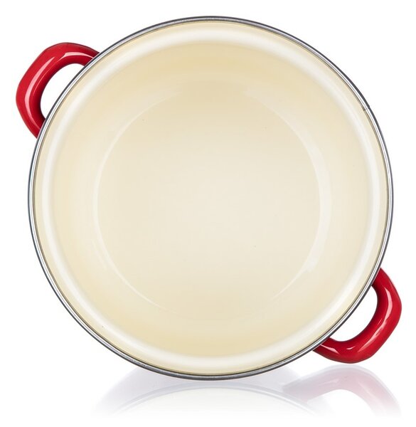Oală emailată cu capac Banquet Milton roșu , 16cm, 2 l, 16 cm